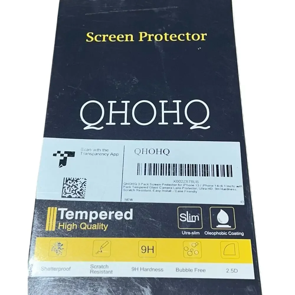 QHOHQ 3 pack screen protector for iphone 13/14 NWT